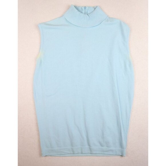 VINTAGE 1970S 70S WOMEN'S SLEEVELESS TURTLENECK SWEATER - JLL FASHION - SIZE 34 - Picture 1 of 6